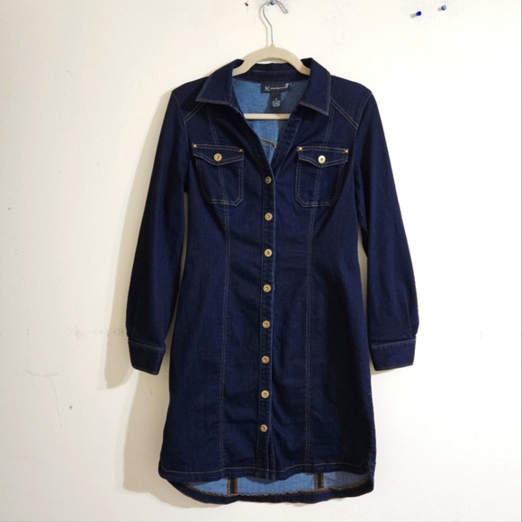 INC Denim Shirt Dress - Picture 1 of 7